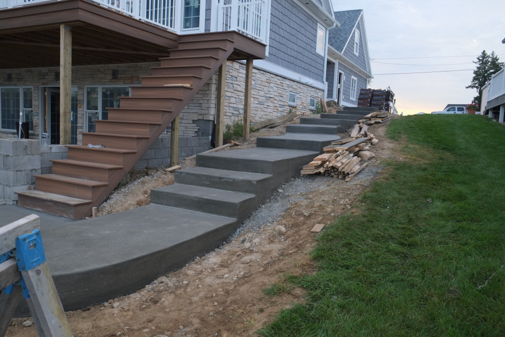 Plain concrete steps and landings